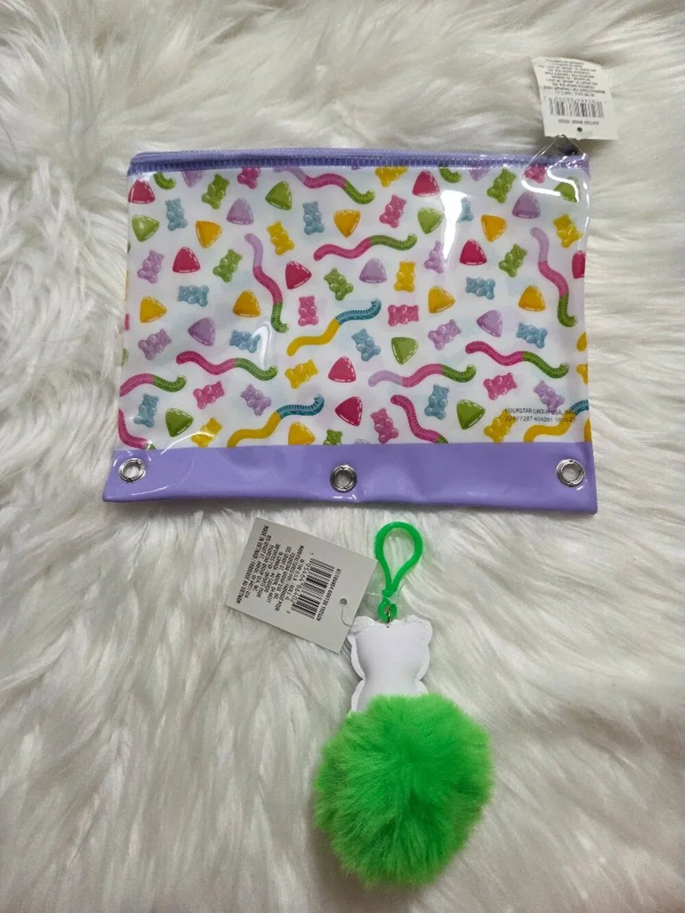 Gummy Theme Pencil Pouch & Keychain Set